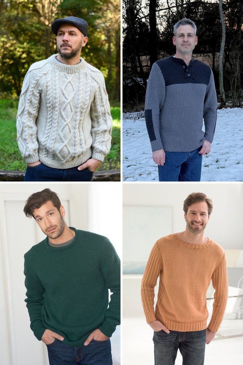 10 Men’s Knit Sweater Free Patterns