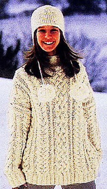 Cable-Knit Pullover Sweater free crochet pattern by Lion Brand Yarn