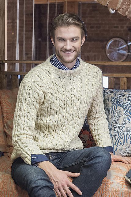 Men's Cable Pullover free crochet pattern by Lea Petäjä