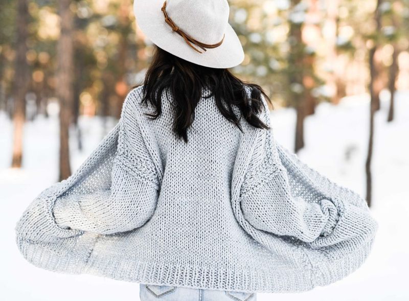Moonbow Slouchy Chunky Knit Cardigan free crochet pattern by Mama In A Stitch