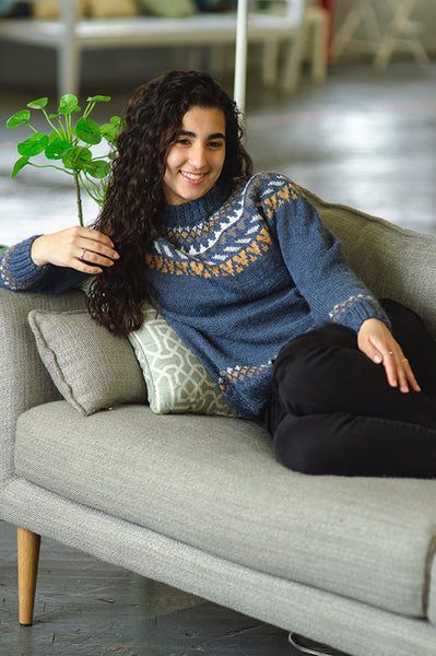 Fair Isle Yoke Sweater free crochet pattern by Lion Brand Yarn