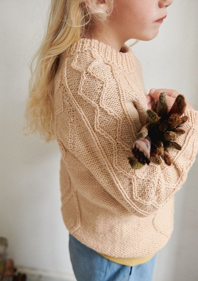 Kids Aran Sweater free crochet pattern by Sandnes Garn