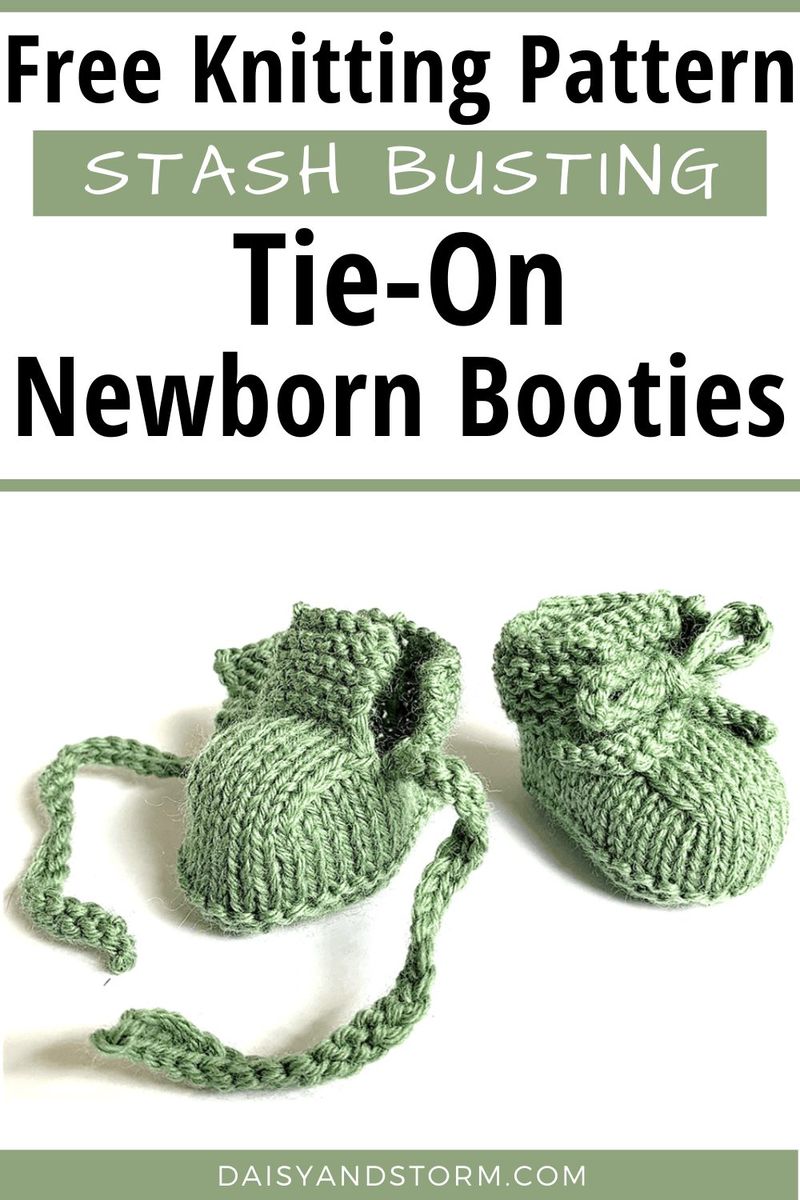 Tie-On Newborn Baby Booties free crochet pattern by Heather, Daisy and Storm