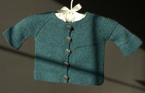 Garter Yoke Baby Cardi free crochet pattern by Jennifer Hoel