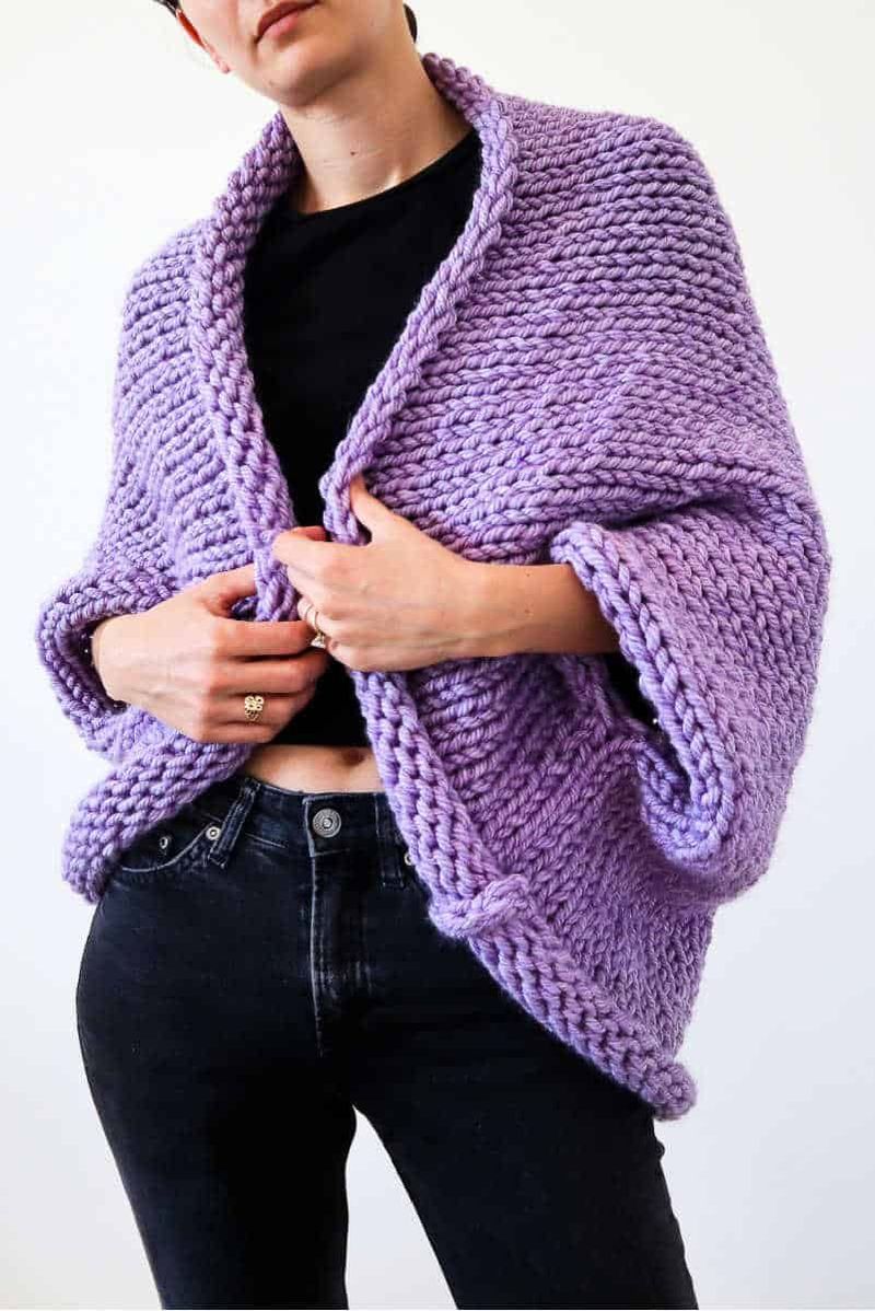 Super Chunky Slouchy Shrug free crochet pattern by Michelle