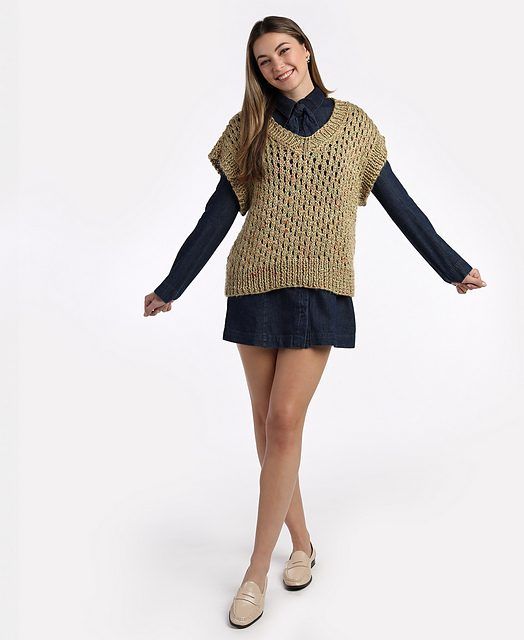 Mossy Forest Vest free crochet pattern by Tori Gurbisz Chapel (Premier Yarns)