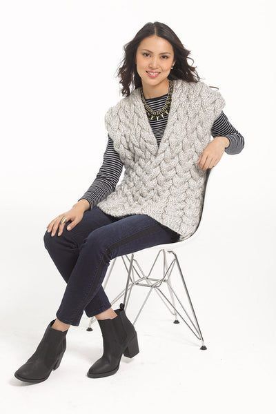 Deep V Cabled Vest free crochet pattern by Vladimir Teriokhin