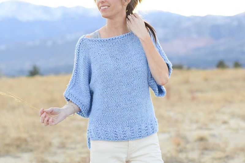 Easy Knit Boxy T-Shirt free crochet pattern by Jessica
